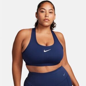 Nike Swoosh Medium Support Sports Bra Olive Green Dri-FIT NWT